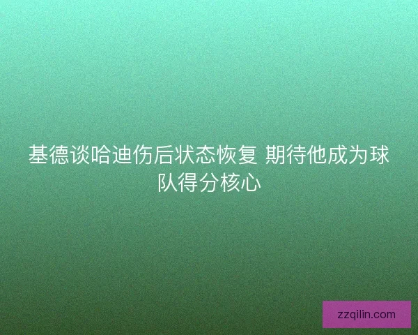 基德谈哈迪伤后状态恢复 期待他成为球队得分核心